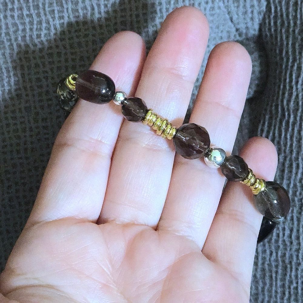 Noa Zuman Simulated Smokey🔥 Quartz Stretch Bracelet - NWT - Picture 3 of 16